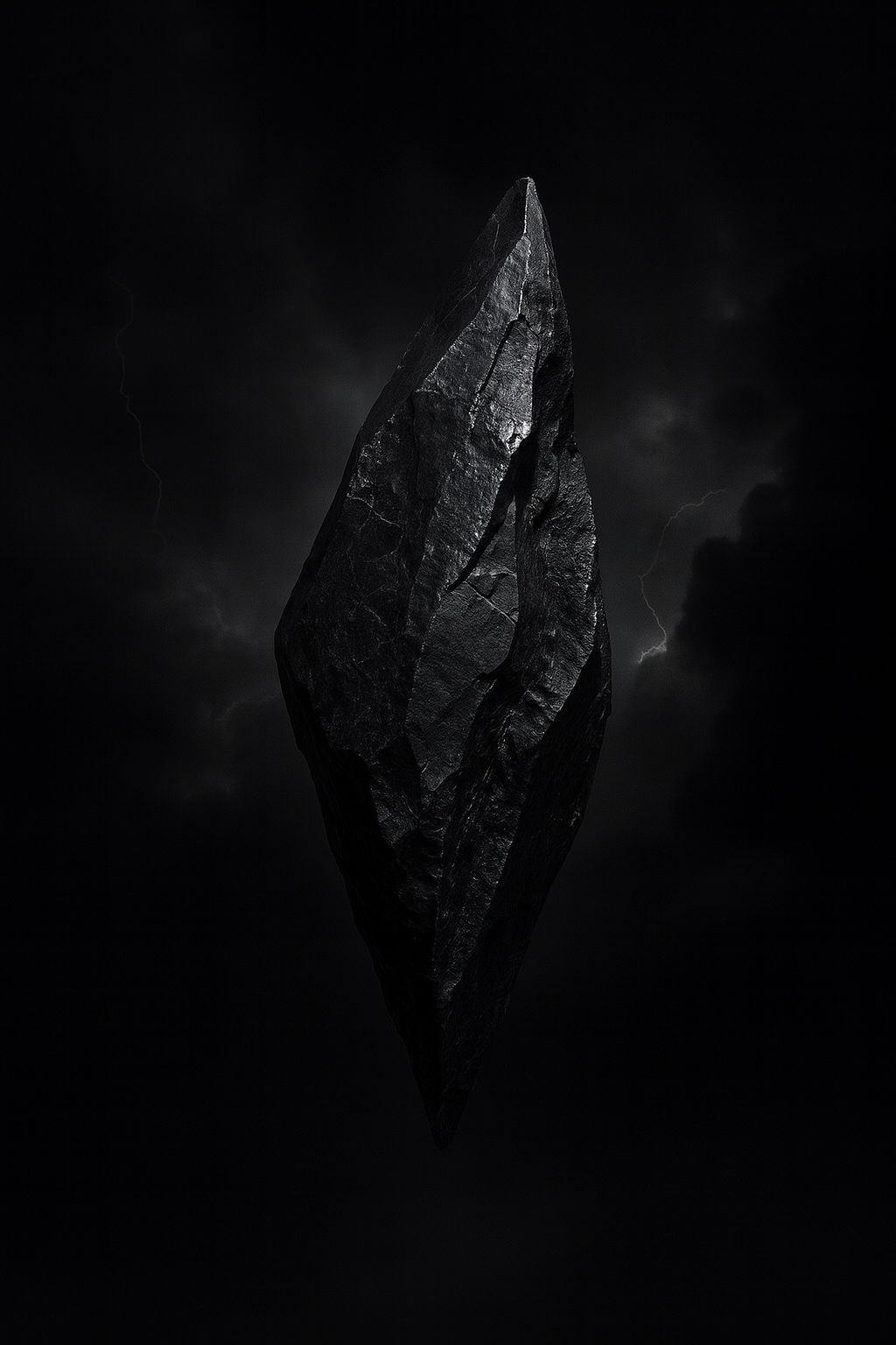 Obsidian shard forging in the dark